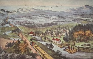 铁路通往太平洋，酒吧。 1870年，Currier＆Ives 作者 美国学校